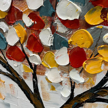 WHIMSICAL WONDER: Textured Panoramic Oil Painting | rectangular format, hand-painted canvas edge