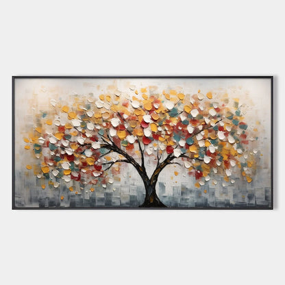 WHIMSICAL WONDER: Textured Panoramic Oil Painting | hanging in living room, Abstract wall art
