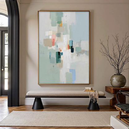WHISPER: Minimalist Muted Tone Abstract Wall Art | Minimalist closeup, raised brushwork detail