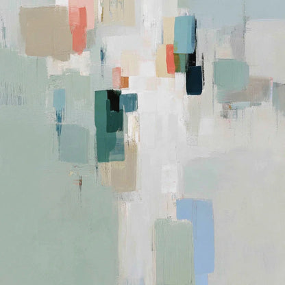 WHISPER: Minimalist Muted Tone Abstract Wall Art | rectangular format, hand-painted canvas edge