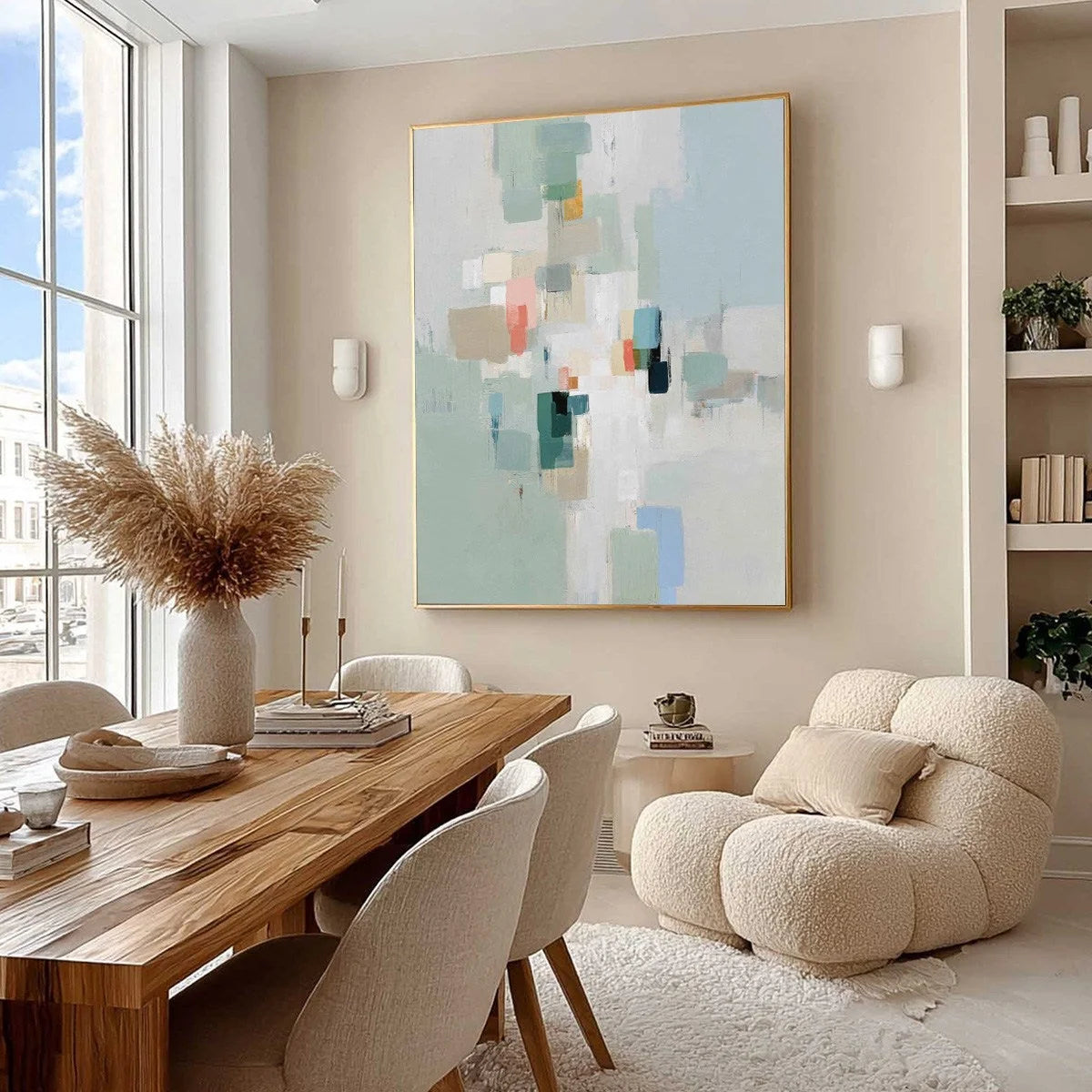 WHISPER: Minimalist Muted Tone Abstract Wall Art | Minimalist mood, soft natural light studio shot