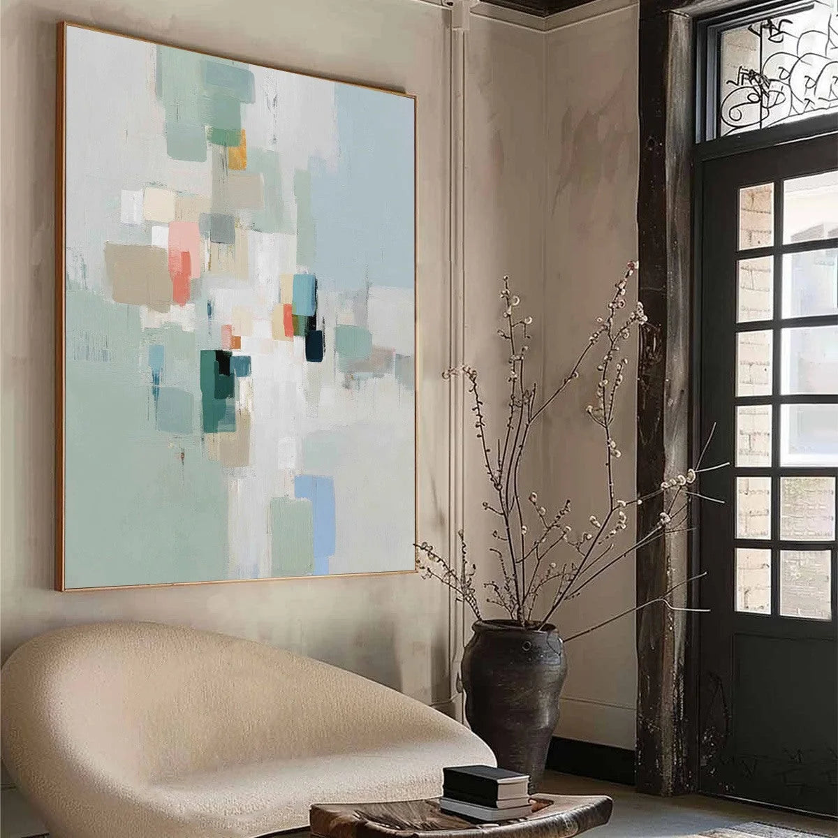 WHISPER: Minimalist Muted Tone Abstract Wall Art | multi-color palette, original oil on stretched canvas art