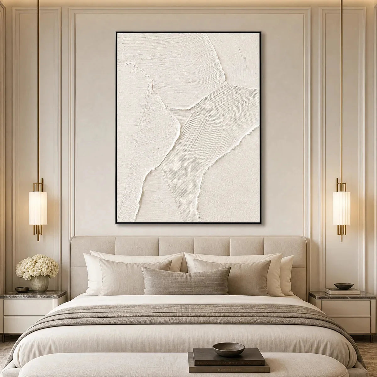 WHISPER: Wabi Sabi Style Textured Abstract Painting | Abstract closeup, raised brushwork detail