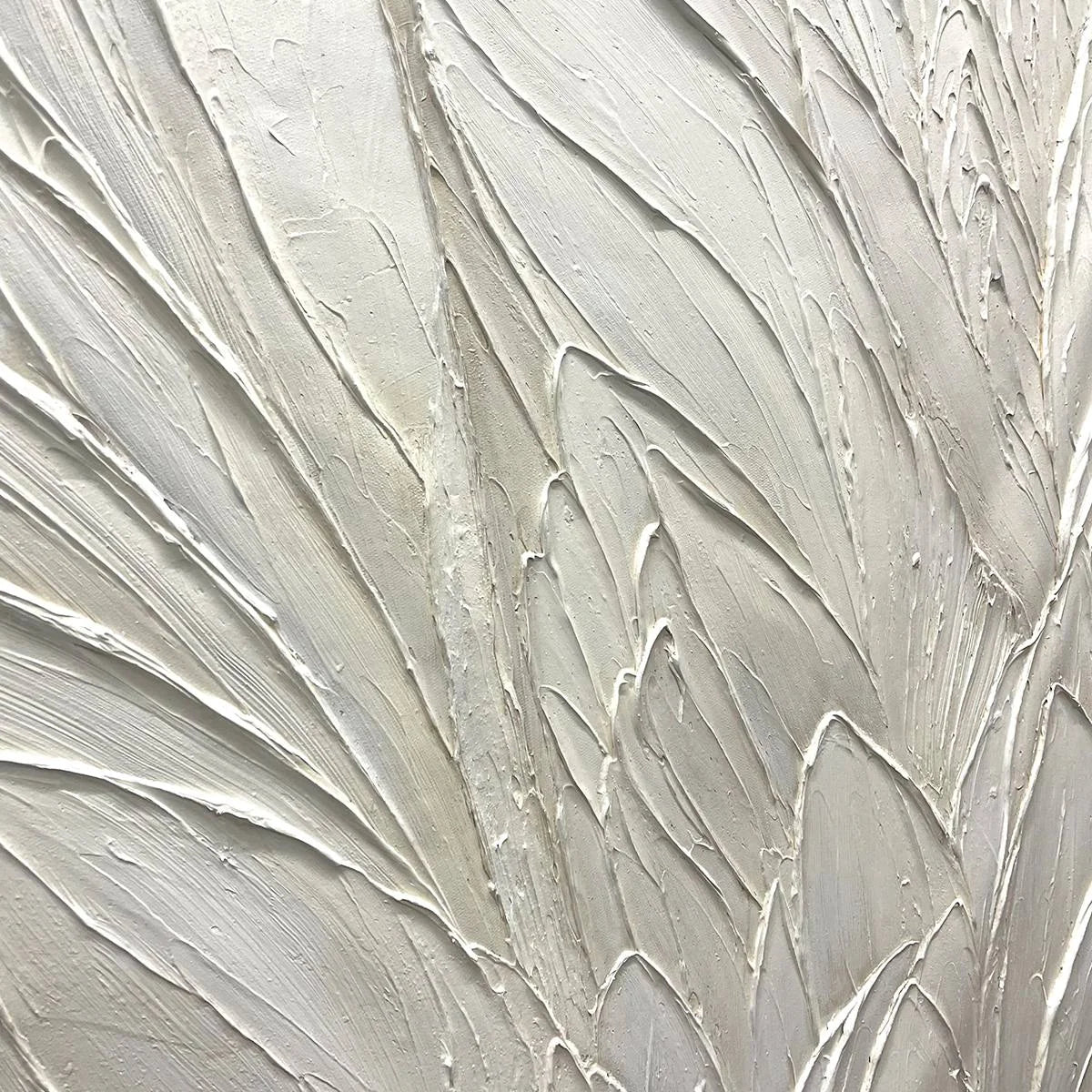 WHISPERED WINDS: Textured Minimalist Oil Painting in Off-White #3