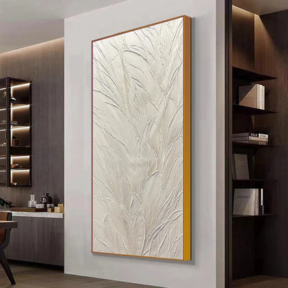 WHISPERED WINDS: Textured Minimalist Oil Painting in Off-White #4
