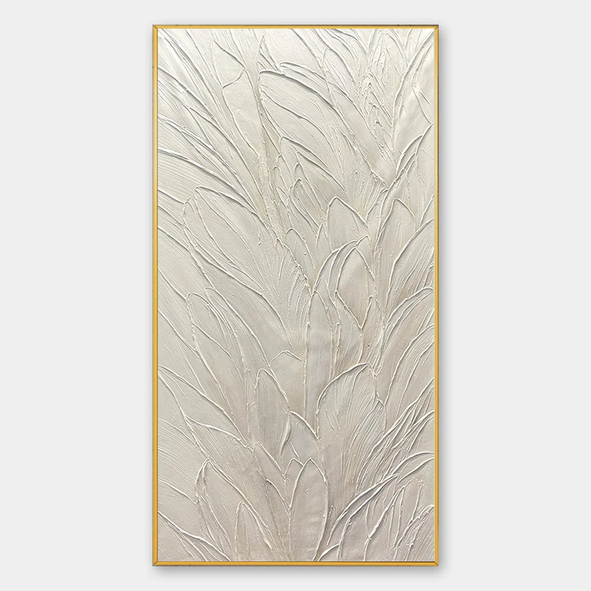 WHISPERED WINDS: Textured Minimalist Oil Painting in Off-White #1