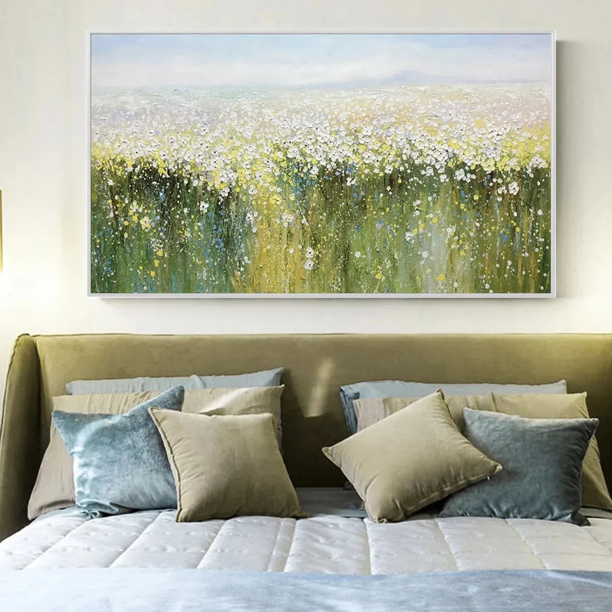 WHISPERING MEADOW: Impressionistic Wildflower Field Oil Painting | Impressionist mood, soft natural light studio shot