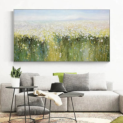 WHISPERING MEADOW: Impressionistic Wildflower Field Oil Painting | multi-color palette, original oil on stretched canvas art