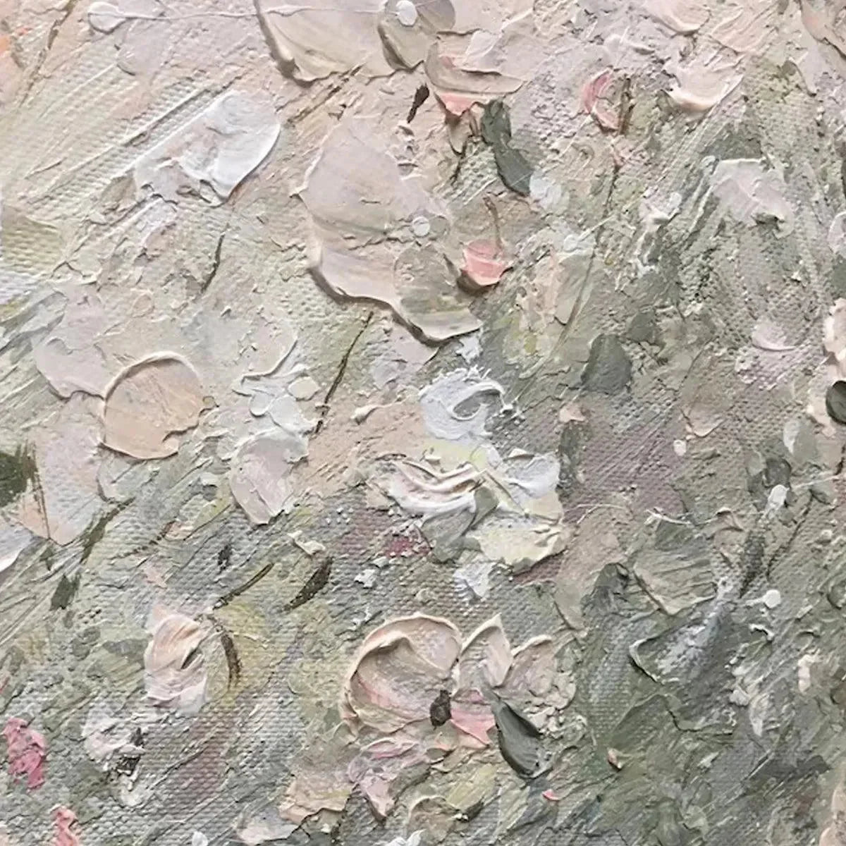 WHISPERING MEADOW: Impressionistic Wildflower Landscape Painting | rectangular format, hand-painted canvas edge