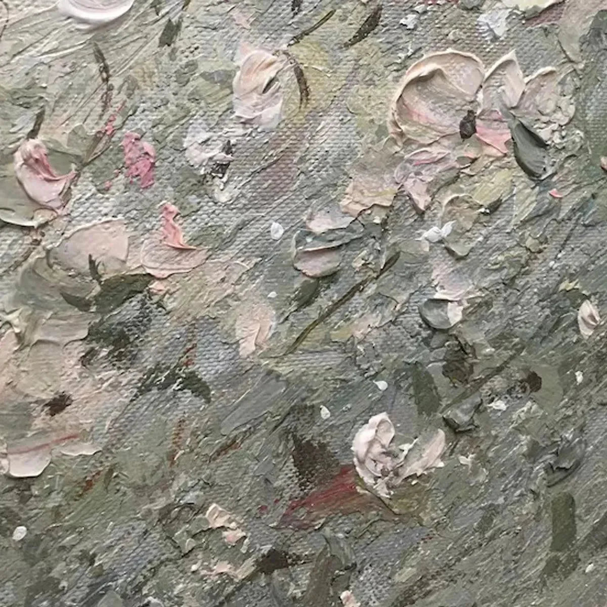 WHISPERING MEADOW: Impressionistic Wildflower Landscape Painting | rolled canvas, ready for custom framing