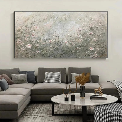 WHISPERING MEADOW: Impressionistic Wildflower Landscape Painting | multi-color palette, original oil on stretched canvas art