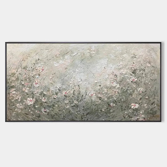 WHISPERING MEADOW: Impressionistic Wildflower Landscape Painting | hanging in living room, Landscape wall art