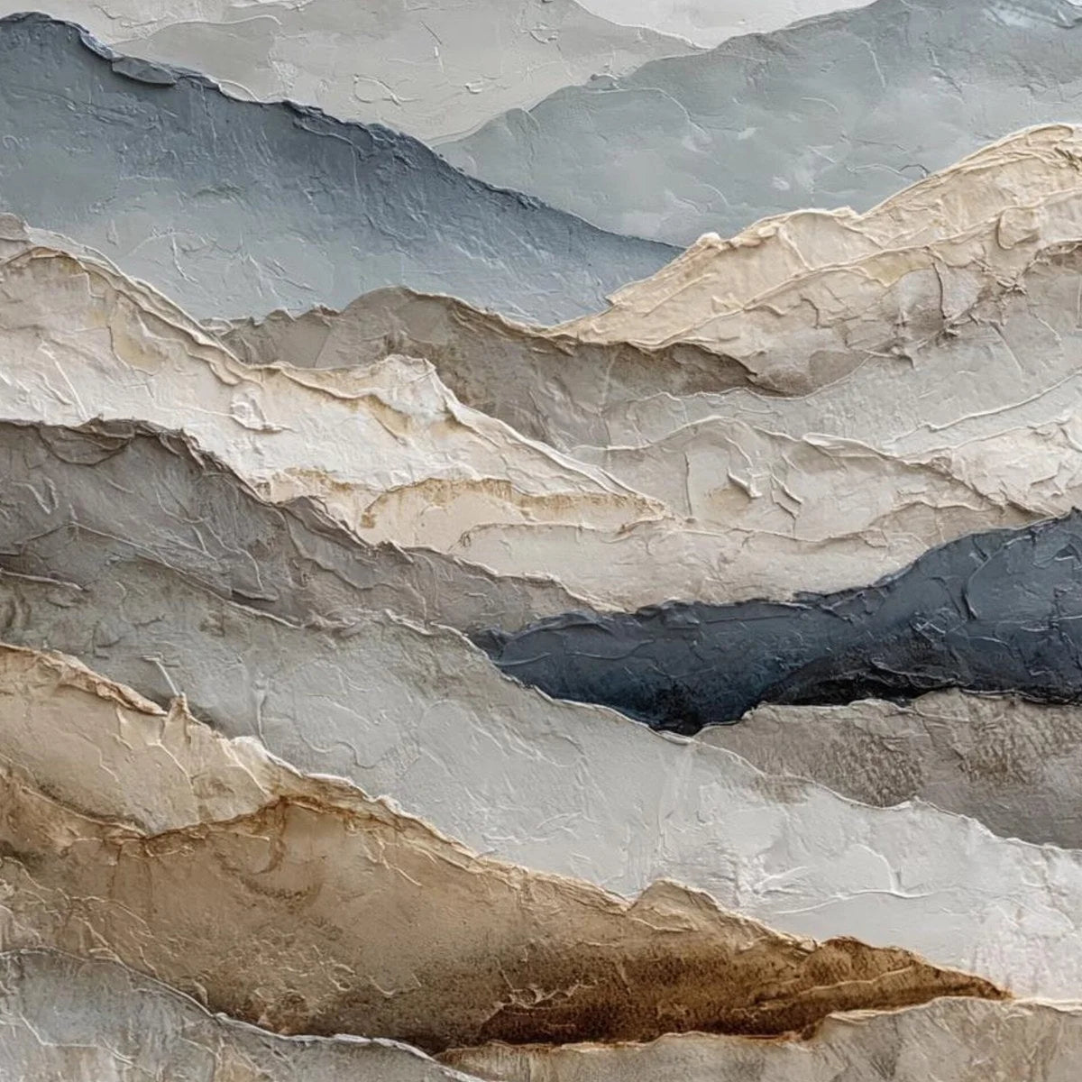 WHISPERING RIDGES | gold frame stretched on neutral wall