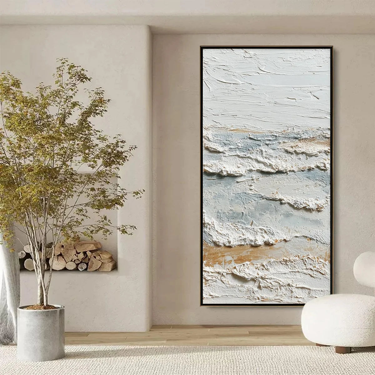 WHISPERING TIDES | black frame version on white wall