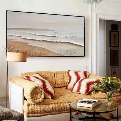 WHISPERING TIDES | black frame version on white wall