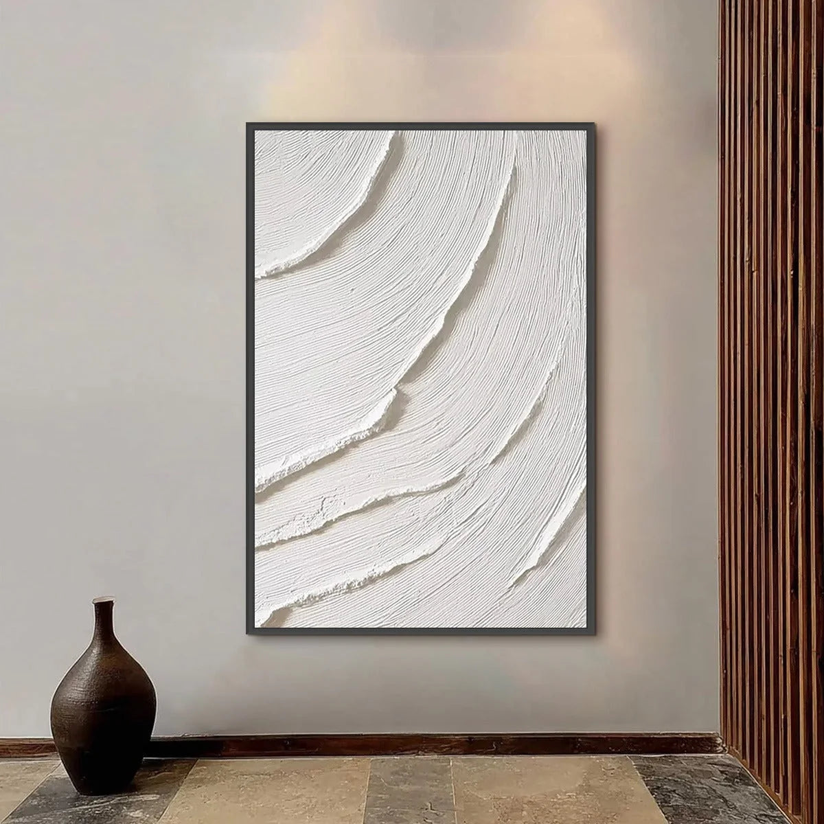 WHISPERING WAVES | black frame version on white wall