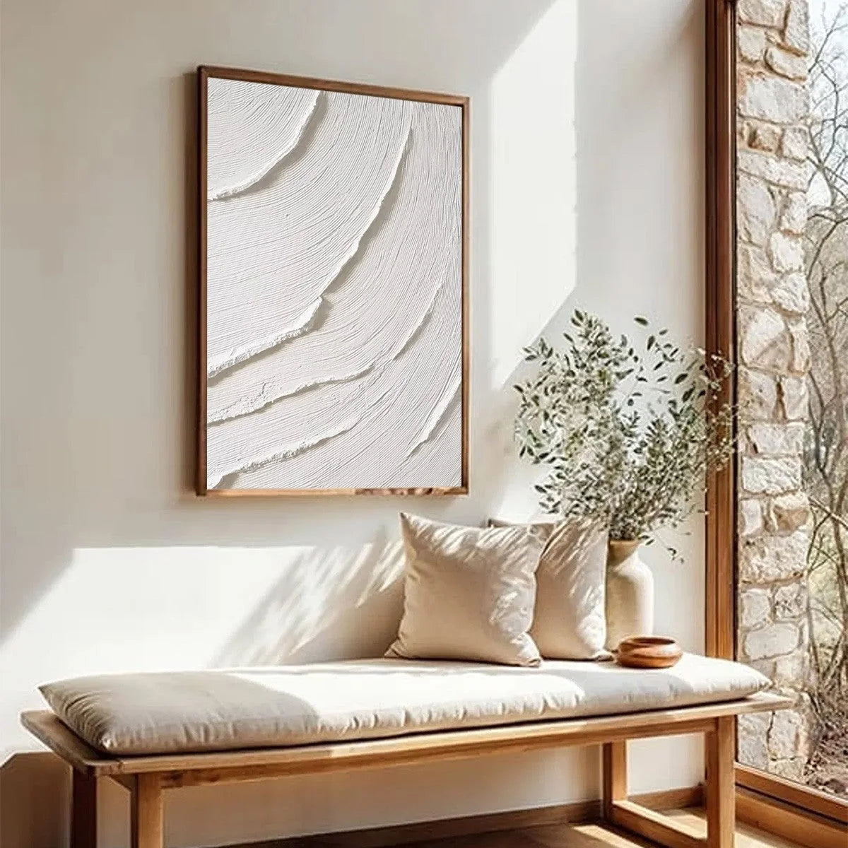 WHISPERING WAVES | beige palette, original  art