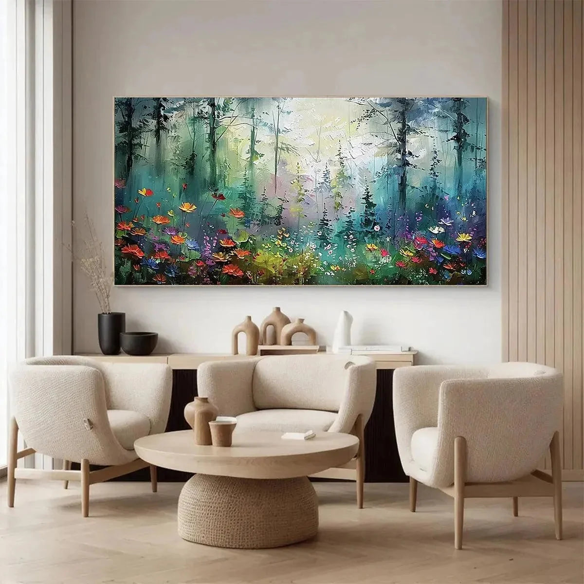 WHISPERING WOODS | Landscape closeup, raised brushwork detail