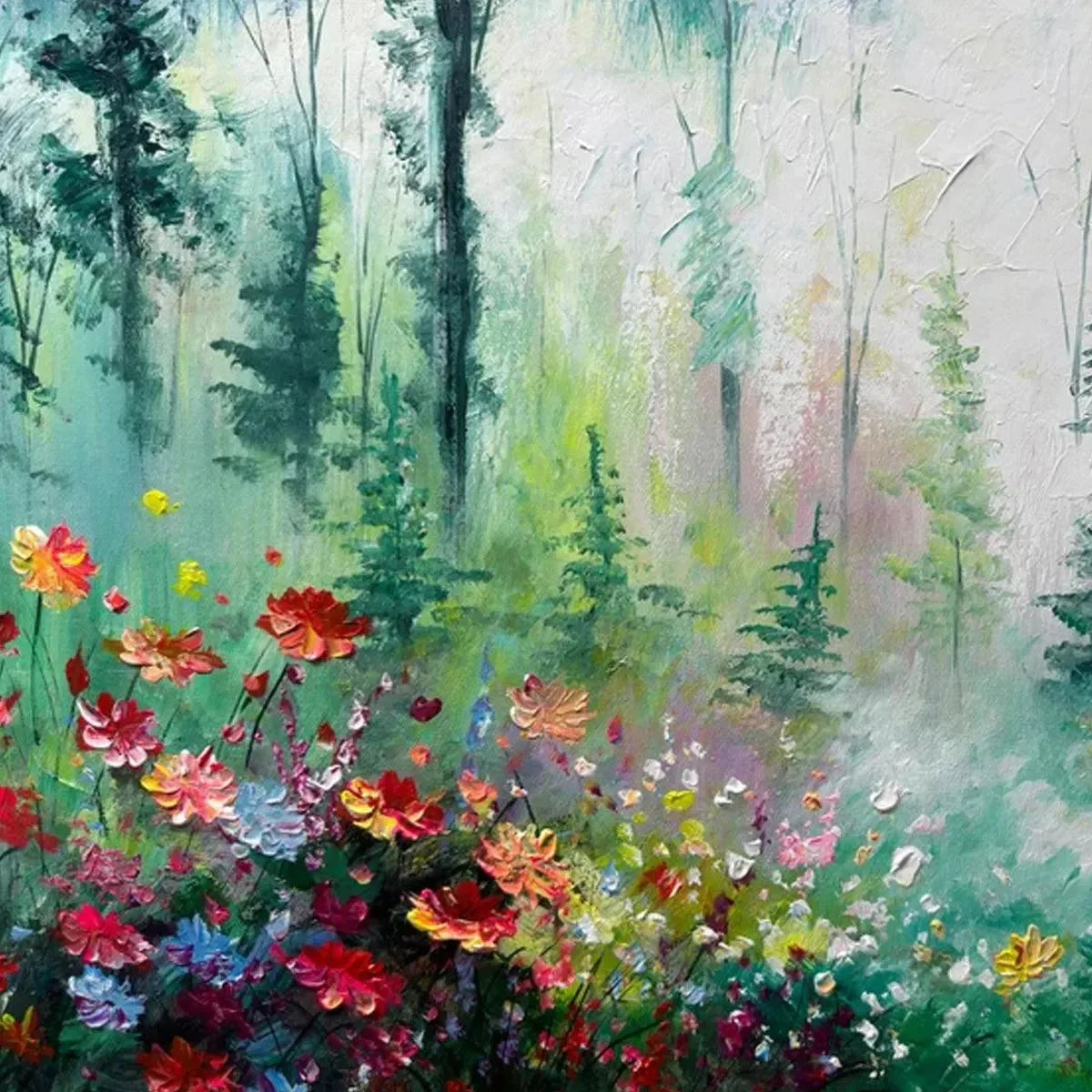 WHISPERING WOODS | rectangular format, hand-painted canvas edge