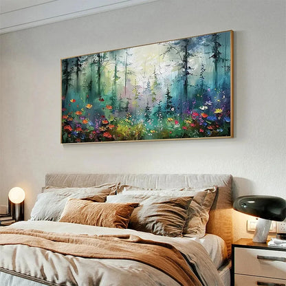 WHISPERING WOODS | black frame version on white wall