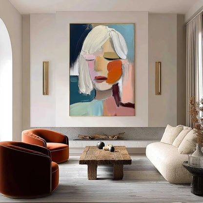 WHISPERS | gold frame stretched on neutral wall