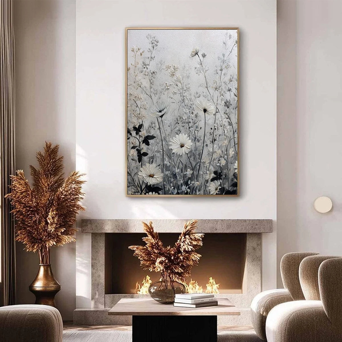 WHISPERS IN THE MEADOW | black frame version on white wall