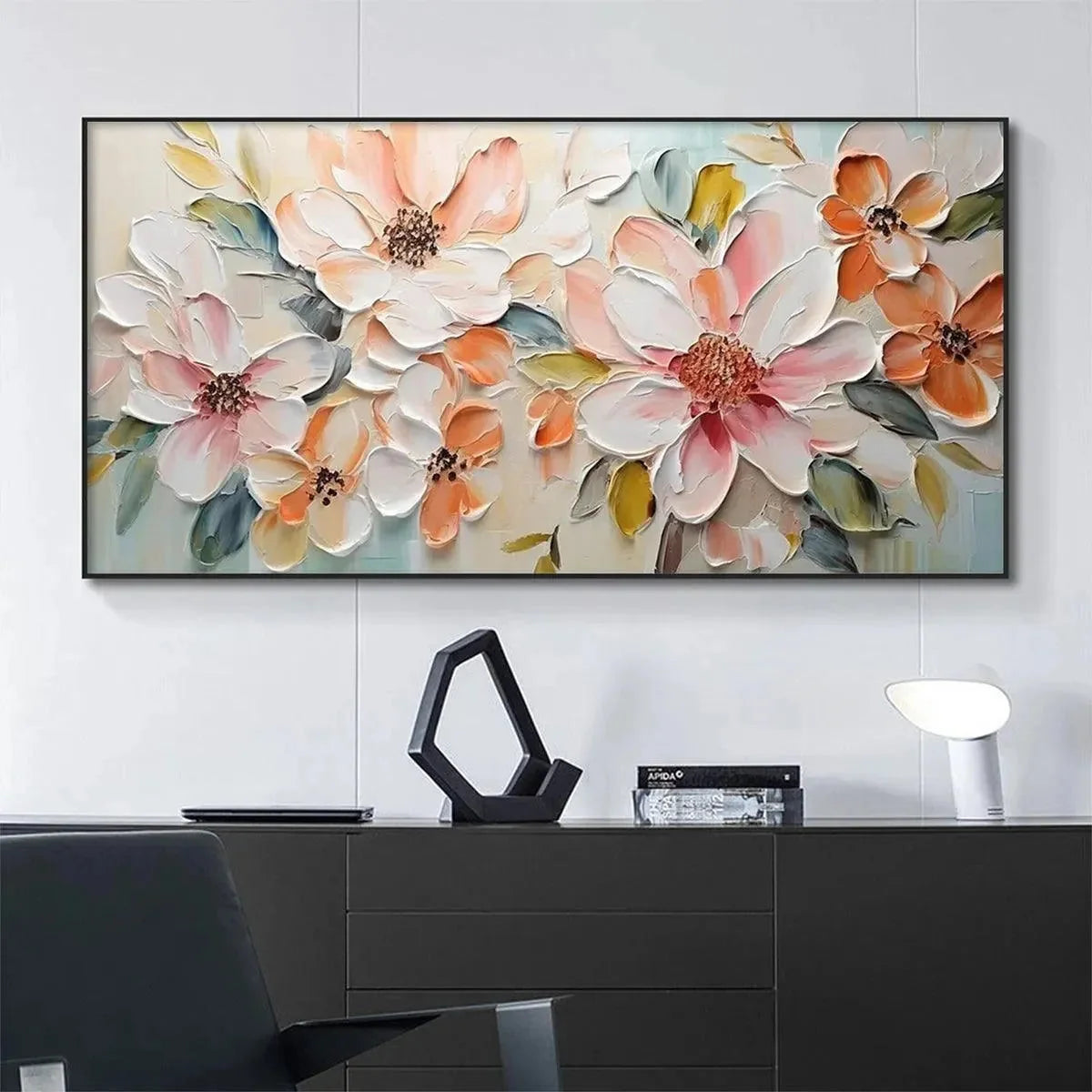 PEACH BLOSSOM | Abstract closeup, raised brushwork detail