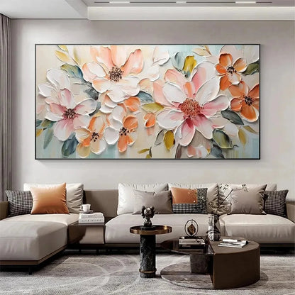 PEACH BLOSSOM | rolled canvas, ready for custom framing