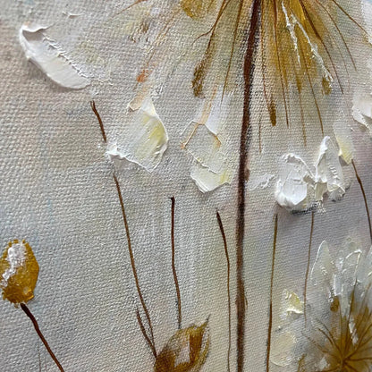 WHISPERS OF GOLD | gold frame stretched on neutral wall