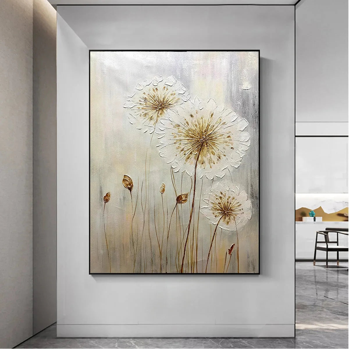 WHISPERS OF GOLD | black frame version on white wall