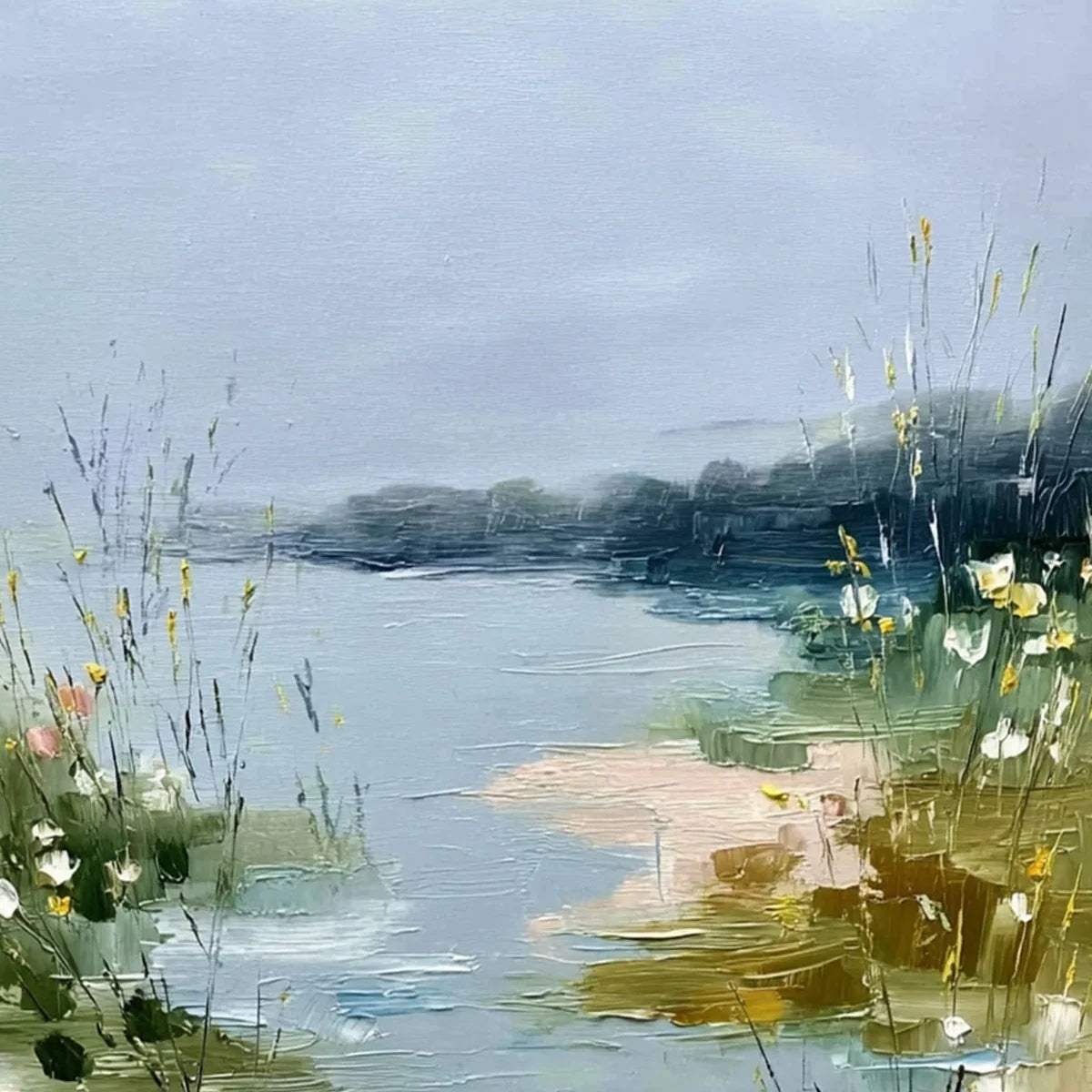 WHISPERS OF THE MARSH | rectangular format, hand-painted canvas edge