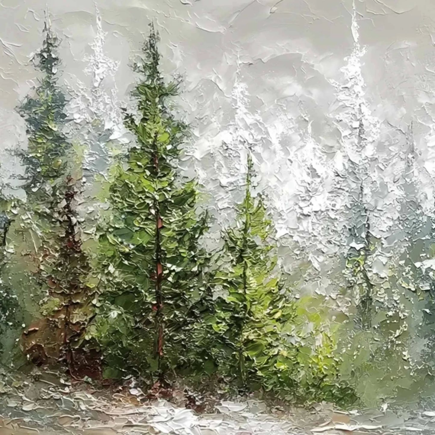 WHISPERS OF THE PINES | rectangular format, hand-painted canvas edge
