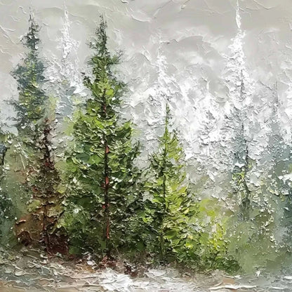 WHISPERS OF THE PINES | rectangular format, hand-painted canvas edge