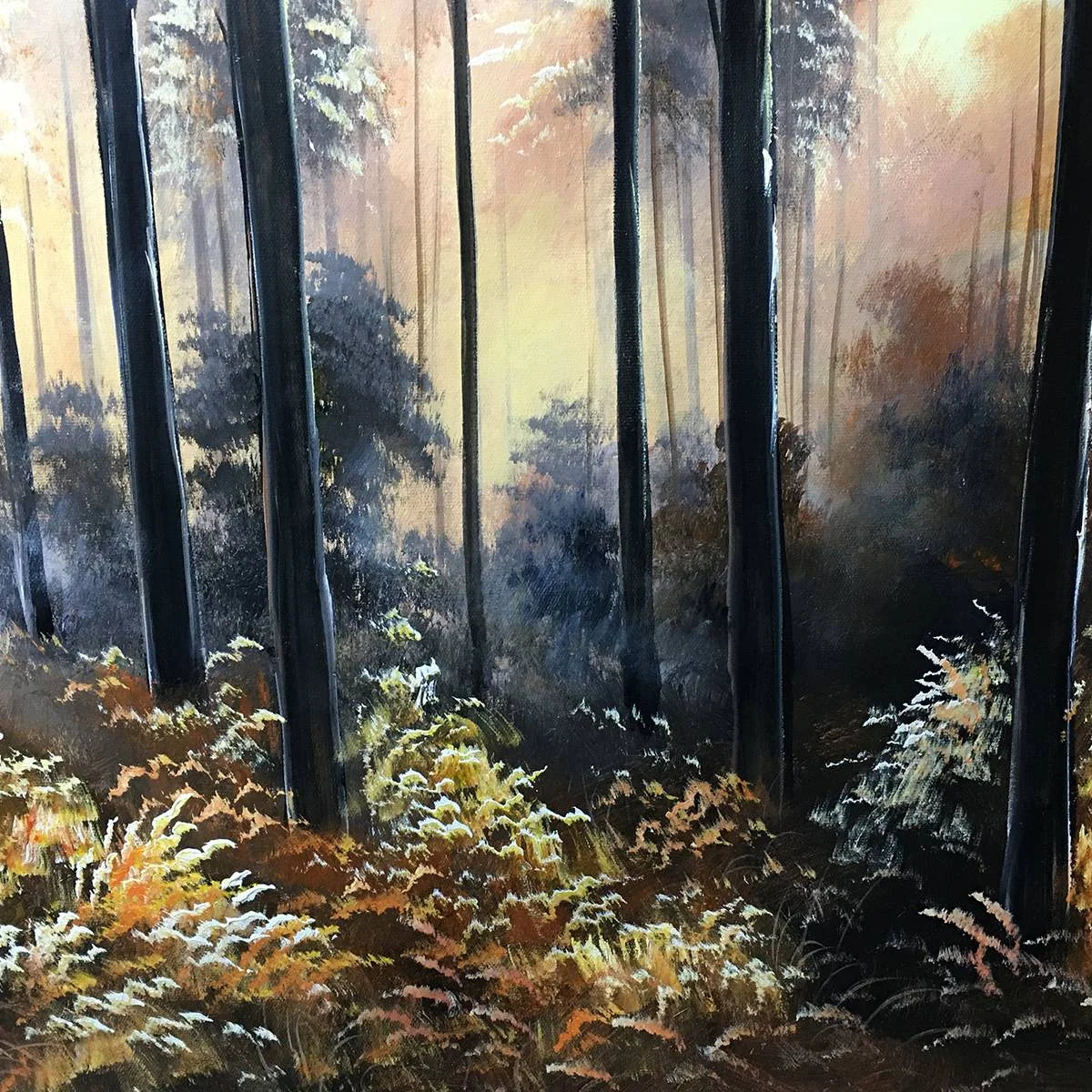 WHISPERS OF THE WOODS | rectangular format, hand-painted canvas edge