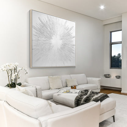 White 3D Texture Wall Art: Minimalist Nordic Painting #2