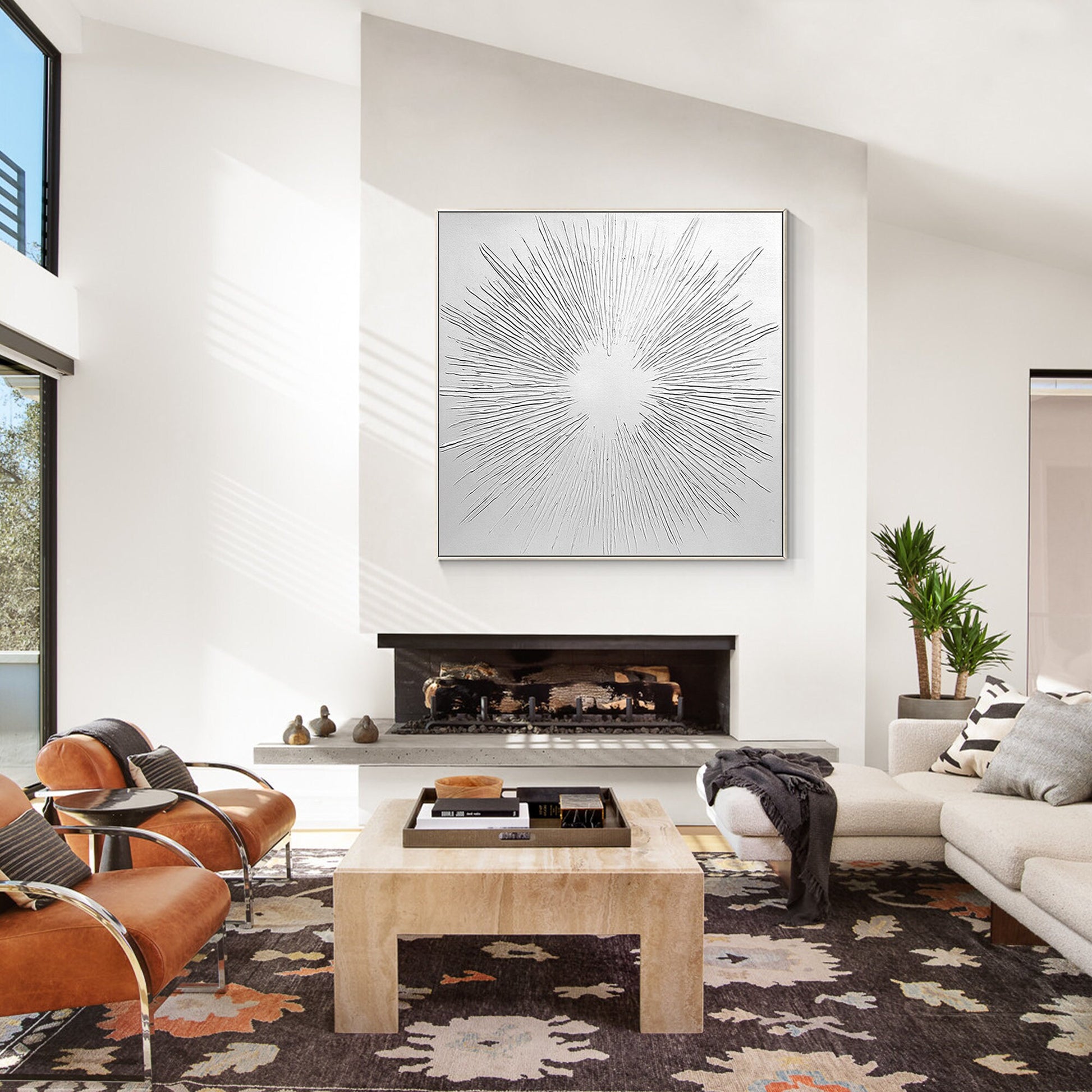 White 3D Texture Wall Art: Minimalist Nordic Painting #3