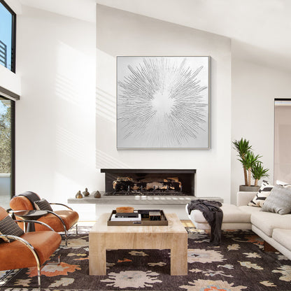 White 3D Texture Wall Art: Minimalist Nordic Painting #3