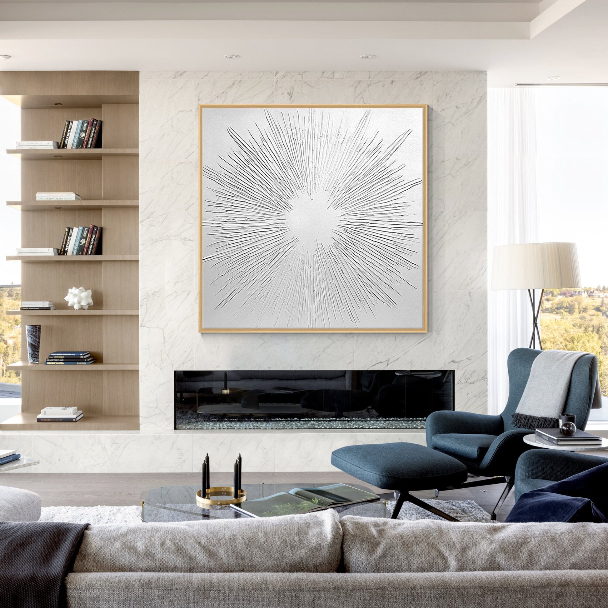 White 3D Texture Wall Art: Minimalist Nordic Painting #4