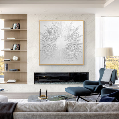 White 3D Texture Wall Art: Minimalist Nordic Painting #4