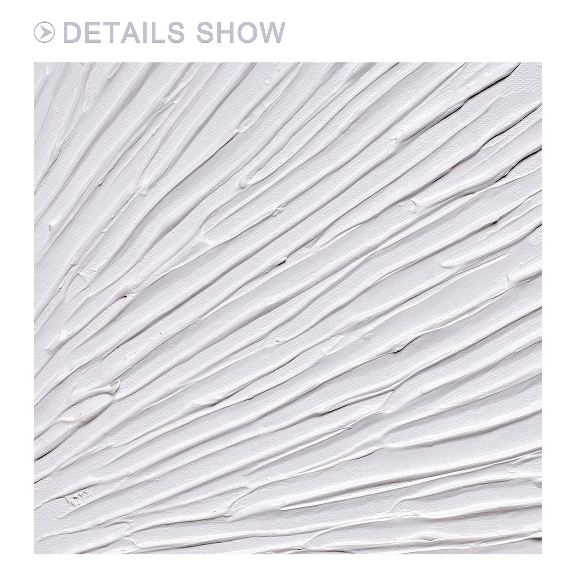 White 3D Texture Wall Art: Minimalist Nordic Painting #5
