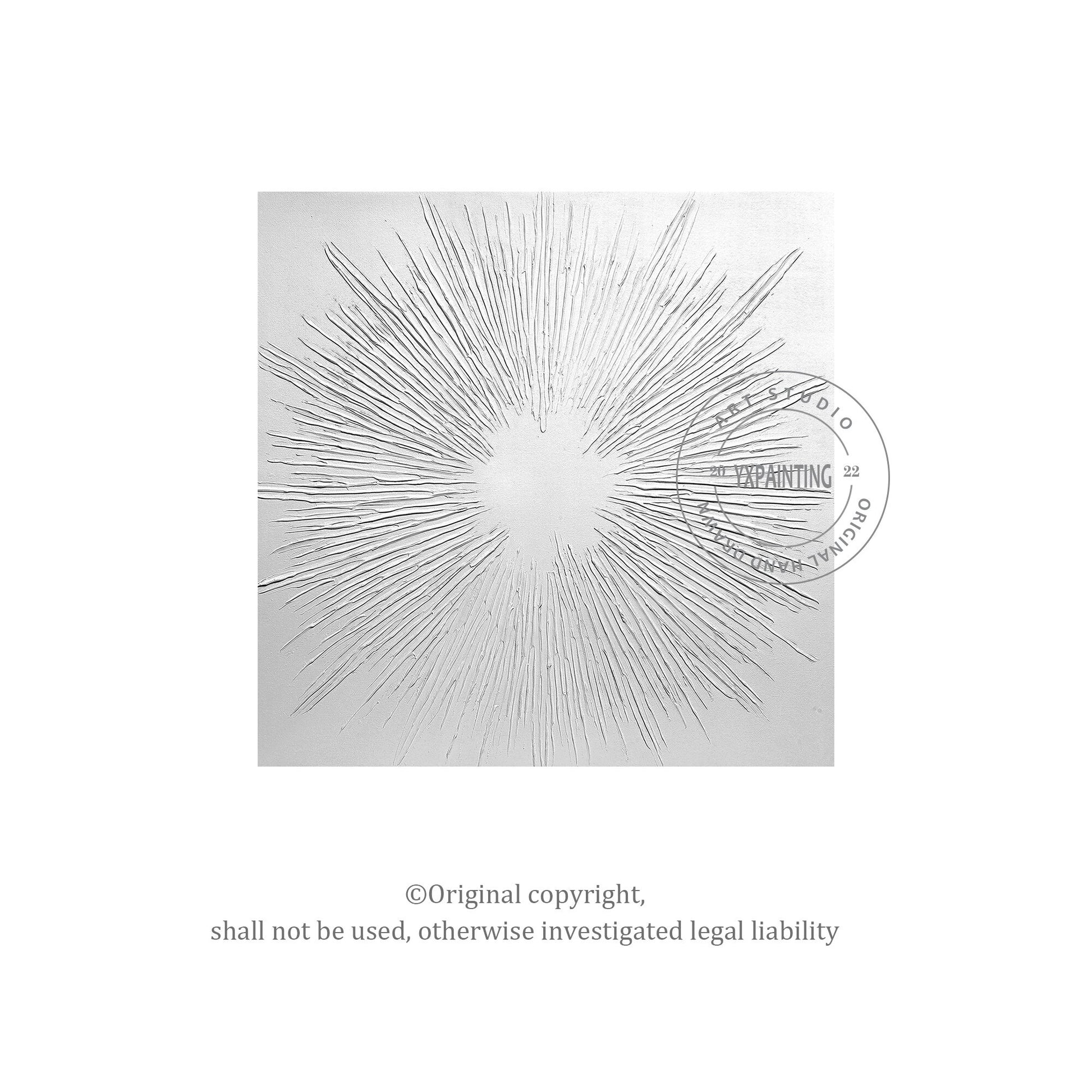 White 3D Texture Wall Art: Minimalist Nordic Painting #6