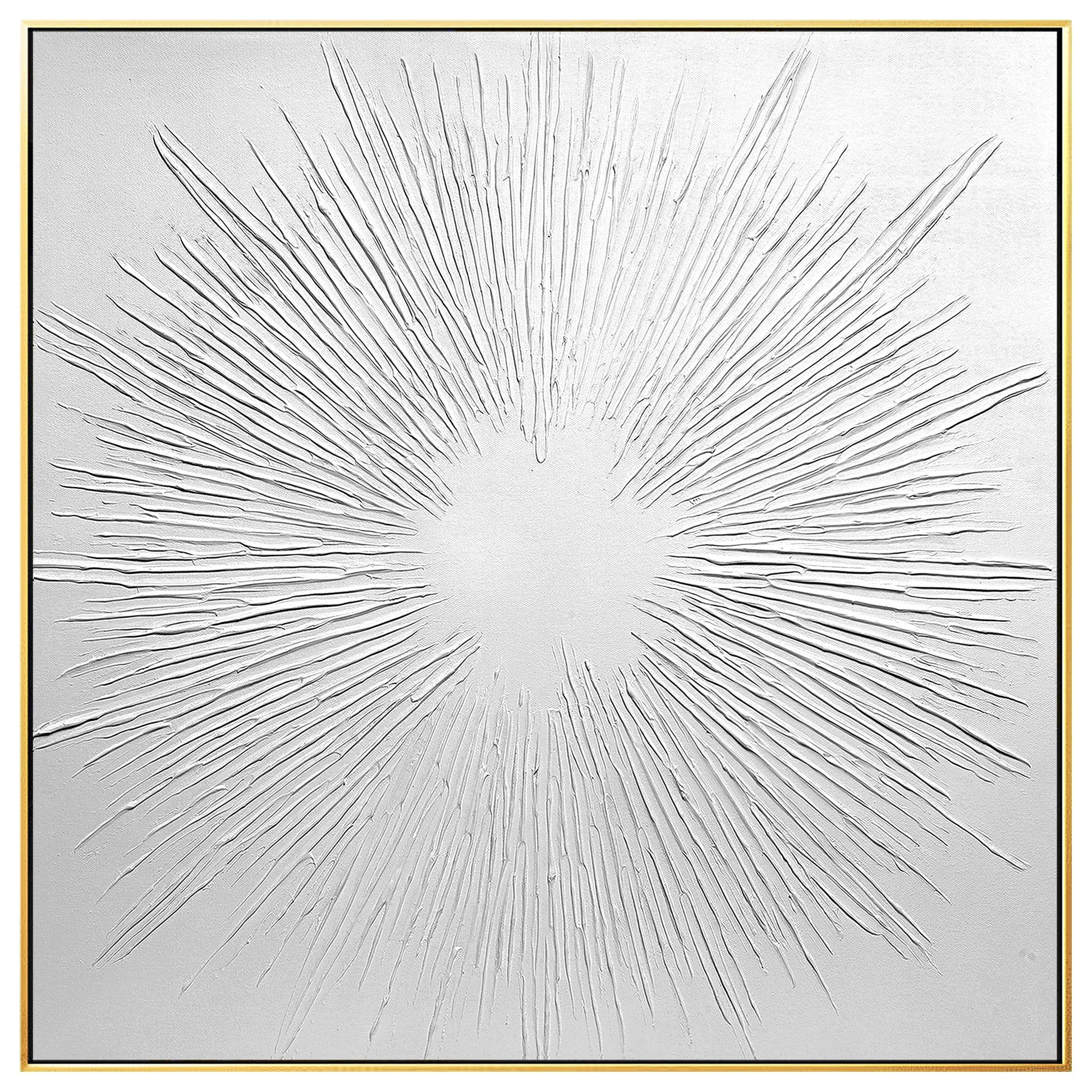 White 3D Texture Wall Art: Minimalist Nordic Painting #8