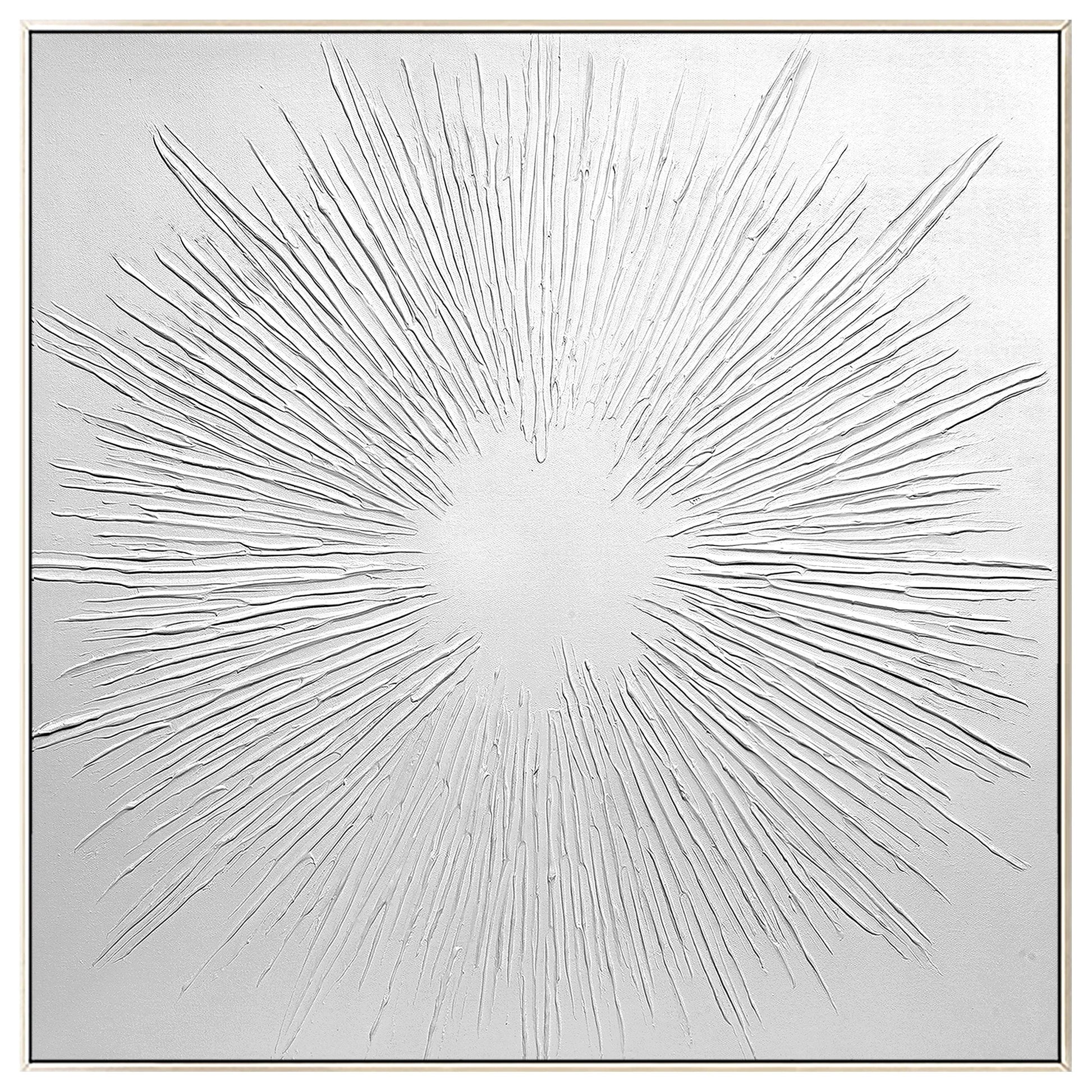 White 3D Texture Wall Art: Minimalist Nordic Painting #9