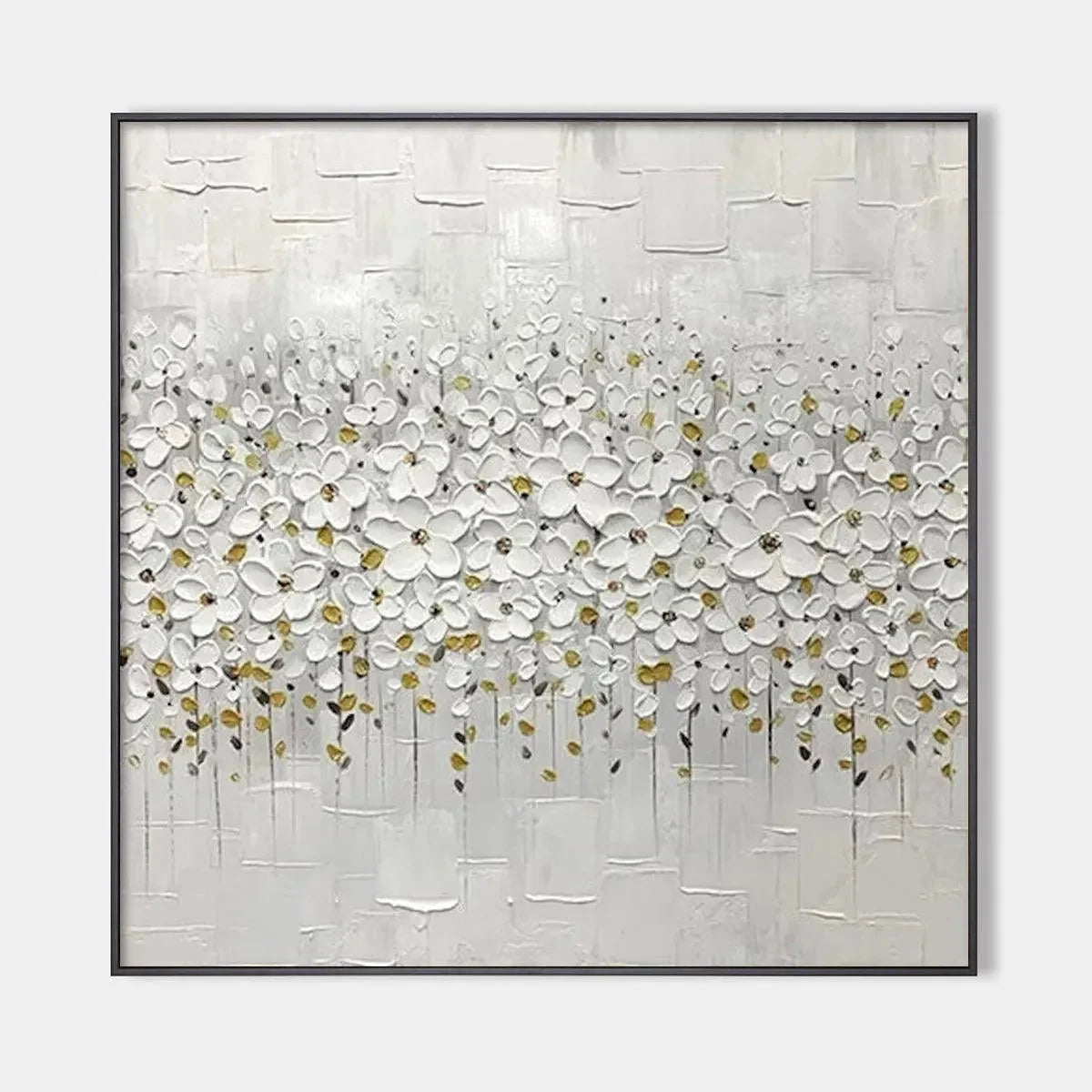 WHITE BLOSSOM FIELD | hanging in , Abstract wall art