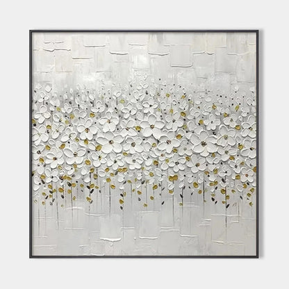 WHITE BLOSSOM FIELD | hanging in , Abstract wall art