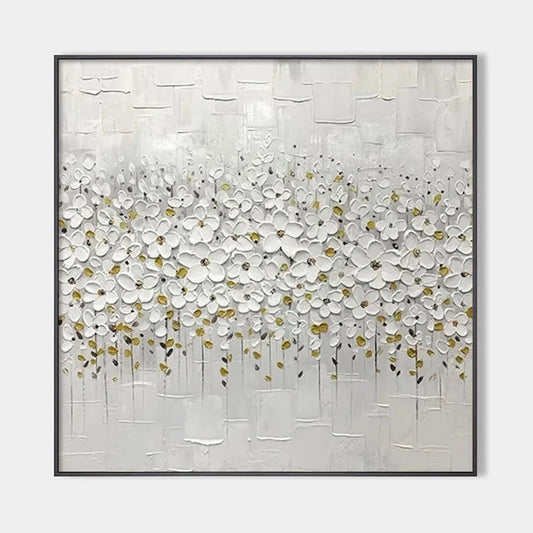 WHITE BLOSSOM FIELD | hanging in , Abstract wall art
