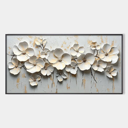 WHITE BLOSSOM SERENADE | hanging in , Abstract wall art