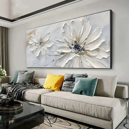 WHITE BLOSSOM SERENITY | rolled canvas, ready for custom framing