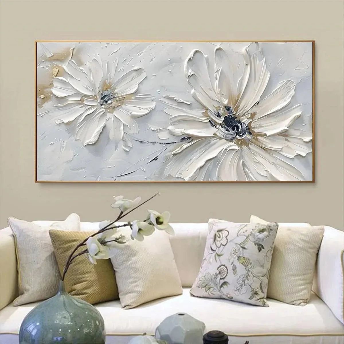 WHITE BLOSSOM SERENITY | multi-color palette, original  art