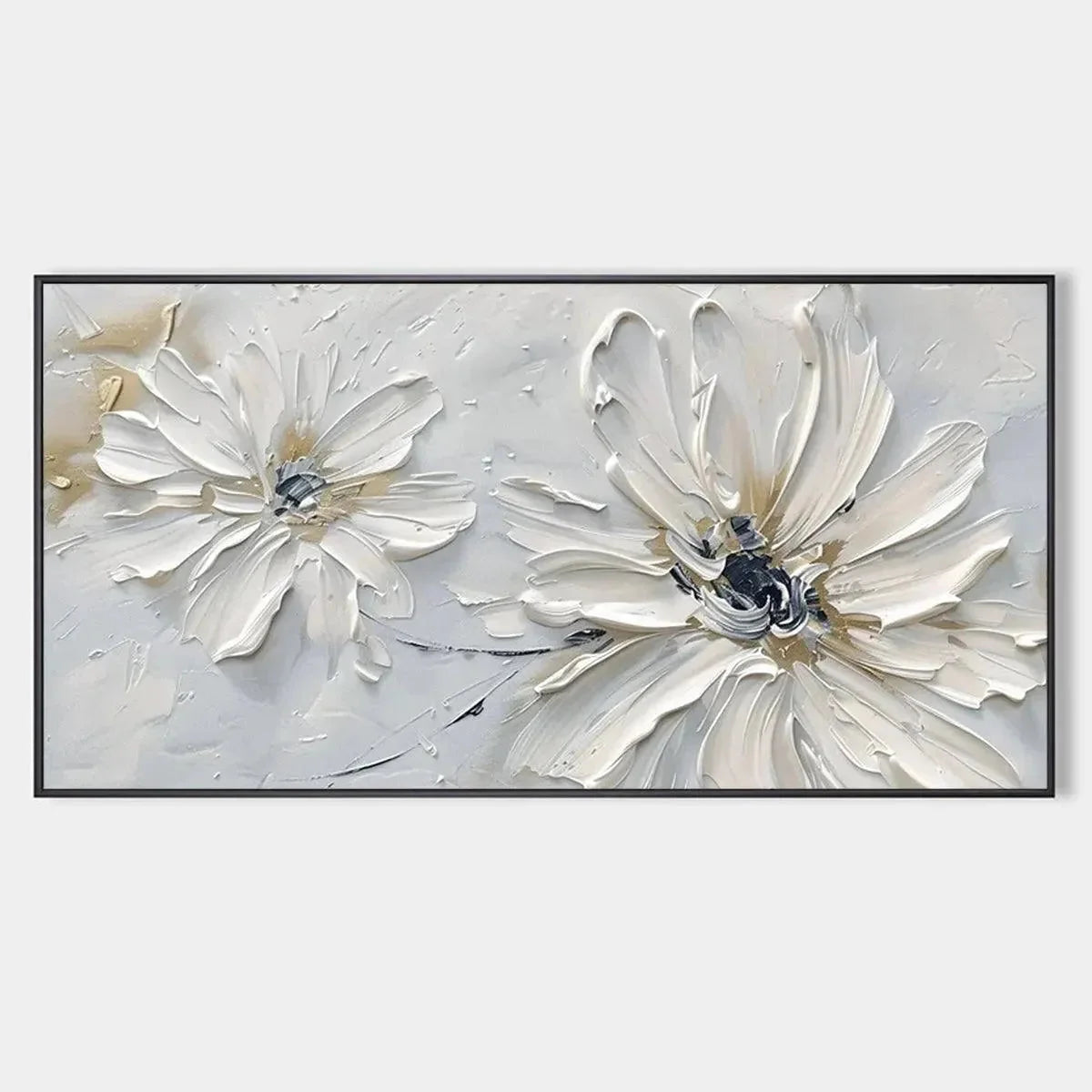 WHITE BLOSSOM SERENITY | hanging in , Abstract wall art